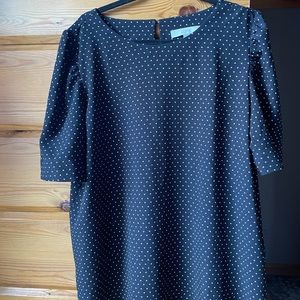 LOFT  XXL black and white polka dot blouse